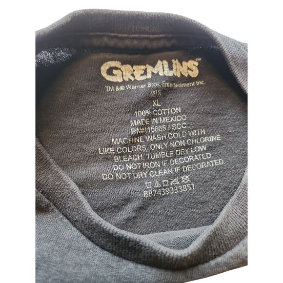 Gremlins Gizmo Casual Graphic Black Short Sleeve T-Shirt Size XL - Picture 3 of 6